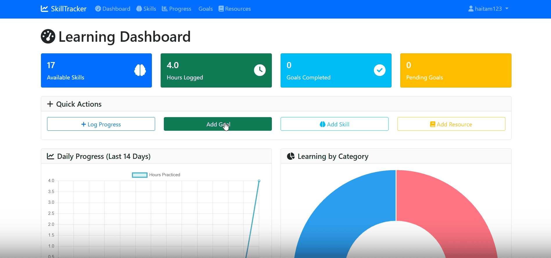 SkillTracker interface